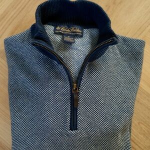 Men's Brooks Brothers Supima Cotton Cashmere Blend 1/4 Zip Sweater - Size Medium